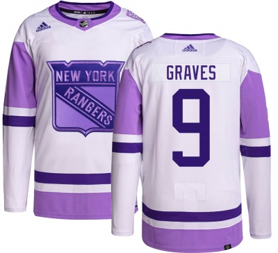 Men's Adam Graves New York Rangers Adidas Hockey Fights Cancer Jersey - Authentic