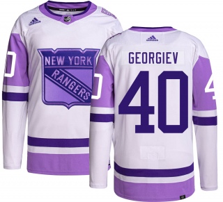 Men's Alexandar Georgiev New York Rangers Adidas Hockey Fights Cancer Jersey - Authentic