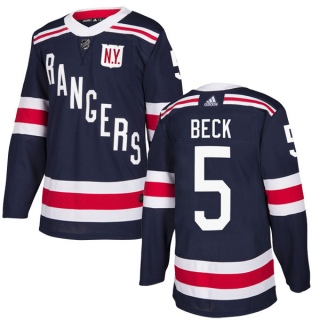 Men's Barry Beck New York Rangers Adidas 2018 Winter Classic Home Jersey - Authentic Navy Blue