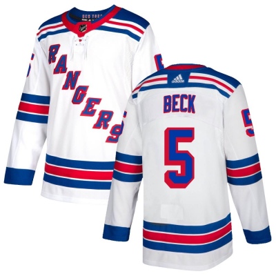 Men's Barry Beck New York Rangers Adidas Jersey - Authentic White