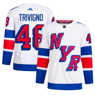 Men's Bobby Trivigno New York Rangers Adidas 2024 Stadium Series Primegreen Jersey - Authentic White