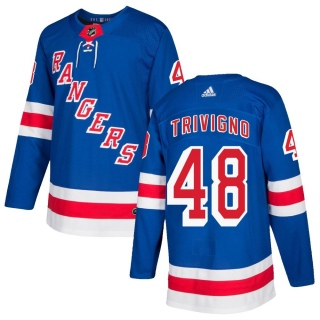 Men's Bobby Trivigno New York Rangers Adidas Home Jersey - Authentic Royal Blue