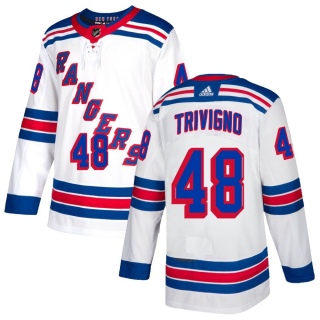 Men's Bobby Trivigno New York Rangers Adidas Jersey - Authentic White