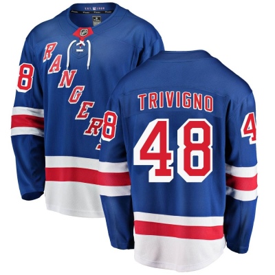 Men's Bobby Trivigno New York Rangers Fanatics Branded Home Jersey - Breakaway Blue