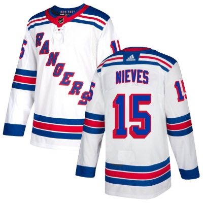Men's Boo Nieves New York Rangers Adidas Jersey - Authentic White