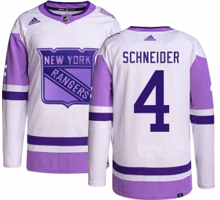 Men's Braden Schneider New York Rangers Adidas Hockey Fights Cancer Jersey - Authentic