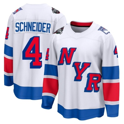 Men's Braden Schneider New York Rangers Fanatics Branded 2024 Stadium Series Jersey - Breakaway White