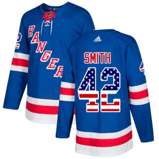 Men's Brendan Smith New York Rangers Adidas USA Flag Fashion Jersey - Authentic Royal Blue