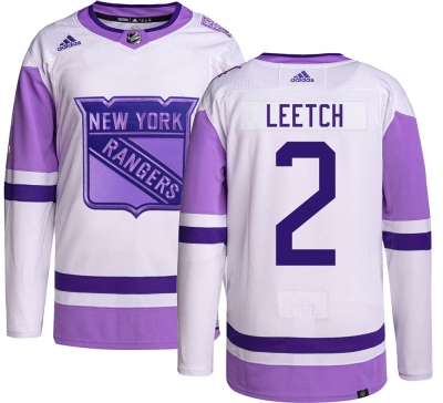 Men's Brian Leetch New York Rangers Adidas Hockey Fights Cancer Jersey - Authentic