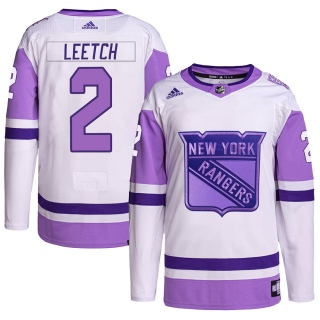 Men's Brian Leetch New York Rangers Adidas Hockey Fights Cancer Primegreen Jersey - Authentic White/Purple