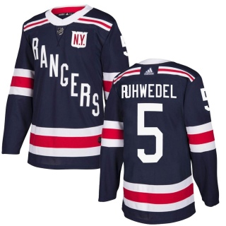 Men's Chad Ruhwedel New York Rangers Adidas 2018 Winter Classic Home Jersey - Authentic Navy Blue