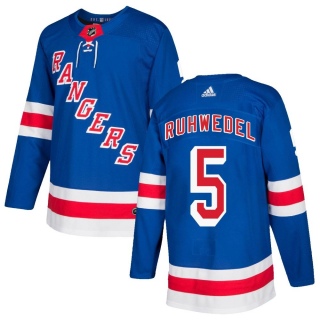 Men's Chad Ruhwedel New York Rangers Adidas Home Jersey - Authentic Royal Blue