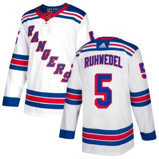 Men's Chad Ruhwedel New York Rangers Adidas Jersey - Authentic White