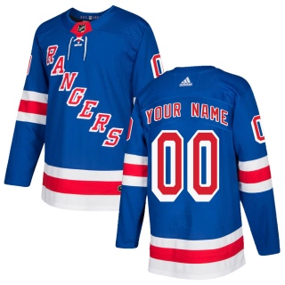 Men's Custom New York Rangers Adidas Custom Home Jersey - Authentic Royal Blue