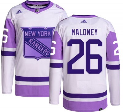 Men's Dave Maloney New York Rangers Adidas Hockey Fights Cancer Jersey - Authentic