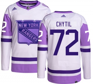 Men's Filip Chytil New York Rangers Adidas Hockey Fights Cancer Jersey - Authentic