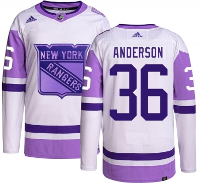 Men's Glenn Anderson New York Rangers Adidas Hockey Fights Cancer Jersey - Authentic