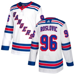 Men's Jack Roslovic New York Rangers Adidas Jersey - Authentic White