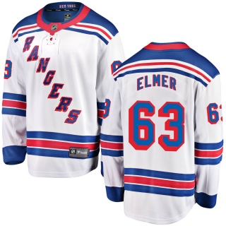 Men's Jake Elmer New York Rangers Fanatics Branded Away Jersey - Breakaway White