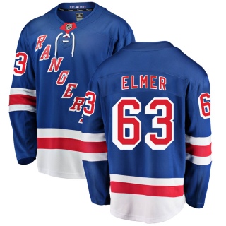 Men's Jake Elmer New York Rangers Fanatics Branded Home Jersey - Breakaway Blue