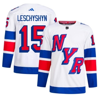 Men's Jake Leschyshyn New York Rangers Adidas 2024 Stadium Series Primegreen Jersey - Authentic White