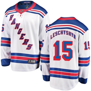 Men's Jake Leschyshyn New York Rangers Fanatics Branded Away Jersey - Breakaway White