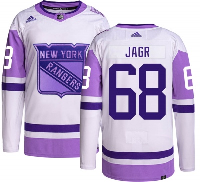 Men's Jaromir Jagr New York Rangers Adidas Hockey Fights Cancer Jersey - Authentic