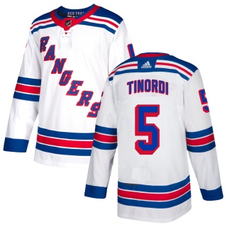 Men's Jarred Tinordi New York Rangers Adidas Jersey - Authentic White
