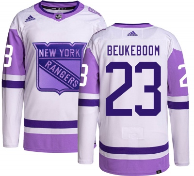 Men's Jeff Beukeboom New York Rangers Adidas Hockey Fights Cancer Jersey - Authentic