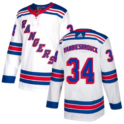 Men's John Vanbiesbrouck New York Rangers Adidas Jersey - Authentic White