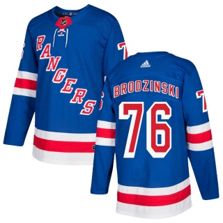 Men's Jonny Brodzinski New York Rangers Adidas Home Jersey - Authentic Royal Blue
