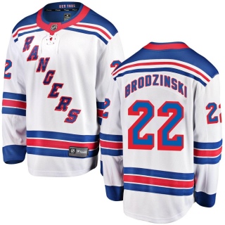 Men's Jonny Brodzinski New York Rangers Fanatics Branded Away Jersey - Breakaway White