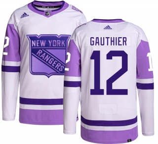 Men's Julien Gauthier New York Rangers Adidas Hockey Fights Cancer Jersey - Authentic