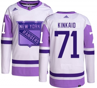 Men's Keith Kinkaid New York Rangers Adidas Hockey Fights Cancer Jersey - Authentic