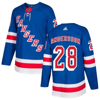 Men's Lias Andersson New York Rangers Adidas Home Jersey - Authentic Royal Blue
