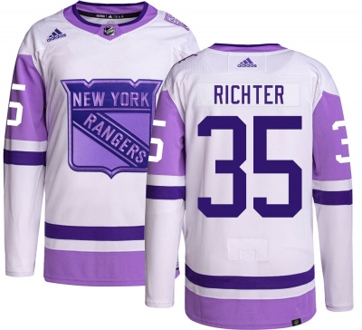 Men's Mike Richter New York Rangers Adidas Hockey Fights Cancer Jersey - Authentic