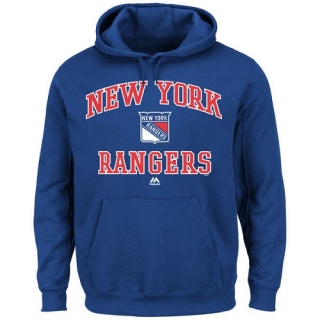Men's New York Rangers Majestic Heart & Soul Hoodie - - Royal Blue