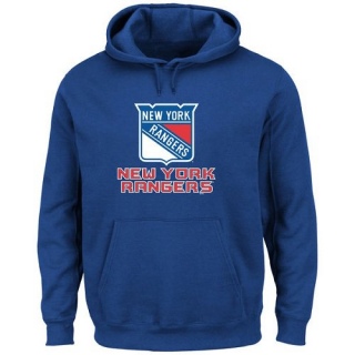 Men's New York Rangers Majsetic Critical Victory VIII Pullover Hoodie - - Royal Blue
