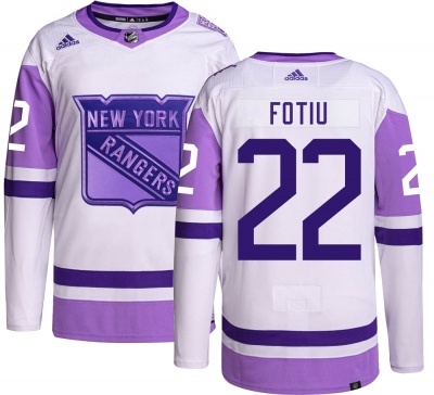 Men's Nick Fotiu New York Rangers Adidas Hockey Fights Cancer Jersey - Authentic