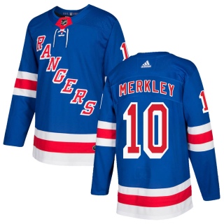 Men's Nick Merkley New York Rangers Adidas Home Jersey - Authentic Royal Blue