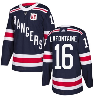 Men's Pat Lafontaine New York Rangers Adidas 2018 Winter Classic Home Jersey - Authentic Navy Blue