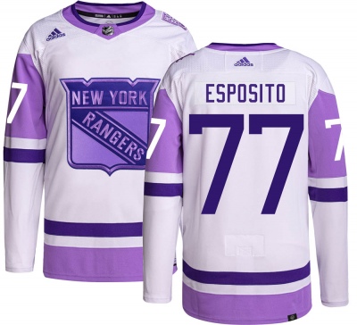 Men's Phil Esposito New York Rangers Adidas Hockey Fights Cancer Jersey - Authentic
