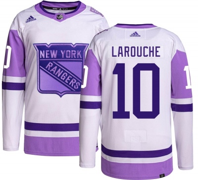 Men's Pierre Larouche New York Rangers Adidas Hockey Fights Cancer Jersey - Authentic