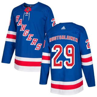 Men's Reijo Ruotsalainen New York Rangers Adidas Home Jersey - Authentic Royal Blue