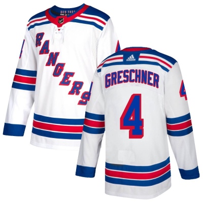 Men's Ron Greschner New York Rangers Adidas Jersey - Authentic White