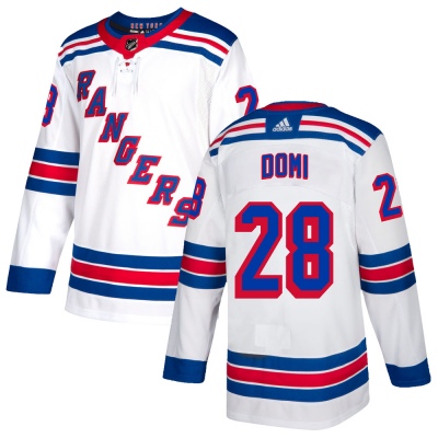 Men's Tie Domi New York Rangers Adidas Jersey - Authentic White