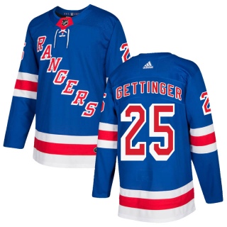Men's Tim Gettinger New York Rangers Adidas Home Jersey - Authentic Royal Blue