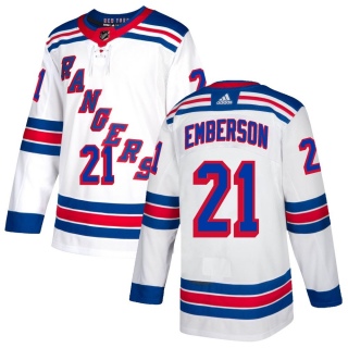 Men's Ty Emberson New York Rangers Adidas Jersey - Authentic White