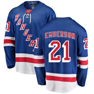 Men's Ty Emberson New York Rangers Fanatics Branded Home Jersey - Breakaway Blue