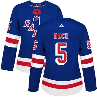 Women's Barry Beck New York Rangers Adidas Home Jersey - Authentic Royal Blue